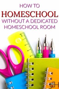 Homeschooling without a dedicated homeschool room is challenging and fun. The kids spread all over the house and homeschool is integrated with your daily life.