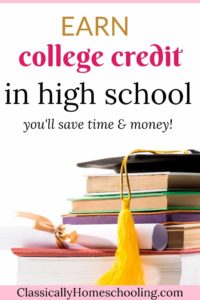 Your kids can earn college credit in high school! And you can save time and money on college expenses. Just use the CLEP and DSST tests! #collegecredit #CLEP #DSST #homeschool #highschool #homeschooling